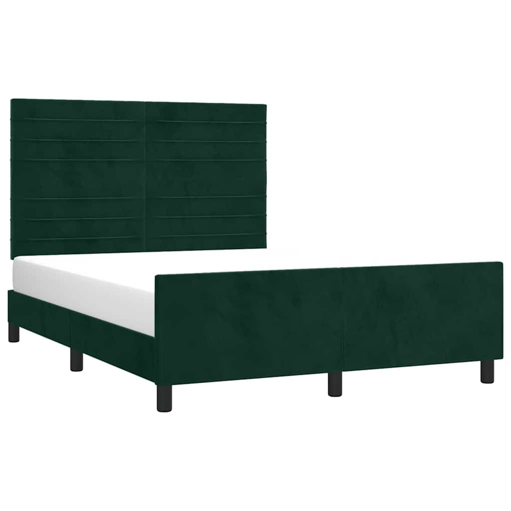 Giroletto senza Materasso-Struttura Letto Verde Scuro 140x190 cm in Velluto 753377