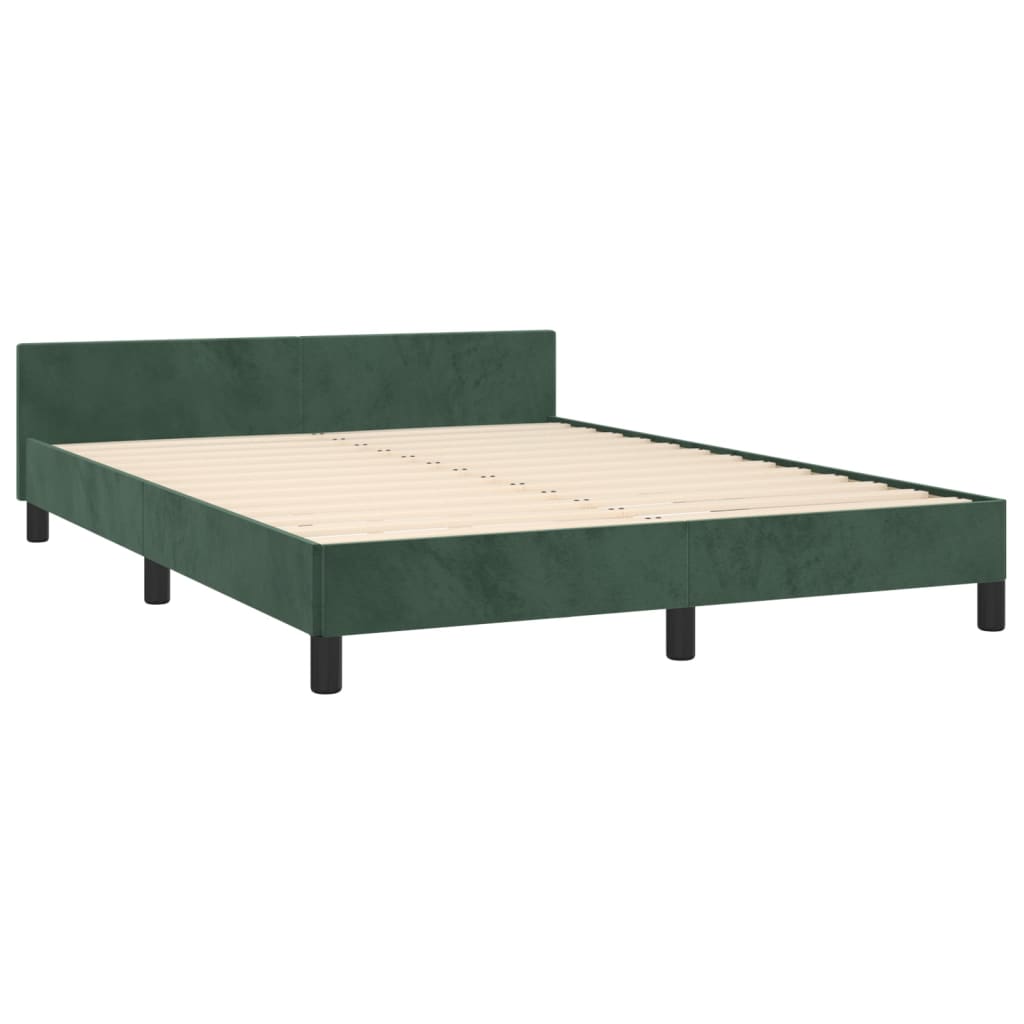 Giroletto senza Materasso-Struttura Letto Verde Scuro 140x190 cm in Velluto 753377