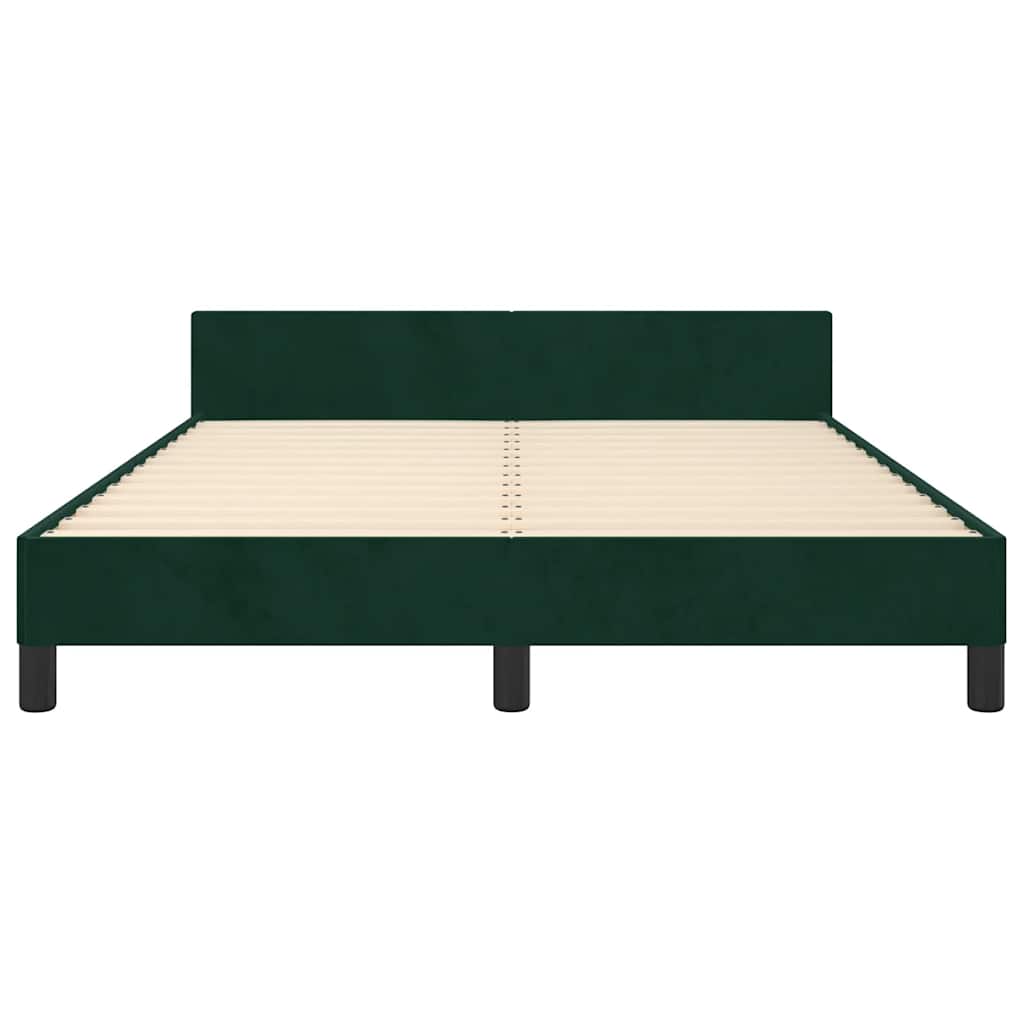 Giroletto senza Materasso-Struttura Letto Verde Scuro 140x190 cm in Velluto 753377