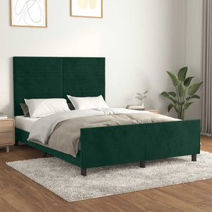 Giroletto senza Materasso-Struttura Letto Verde Scuro 140x190 cm in Velluto 753377