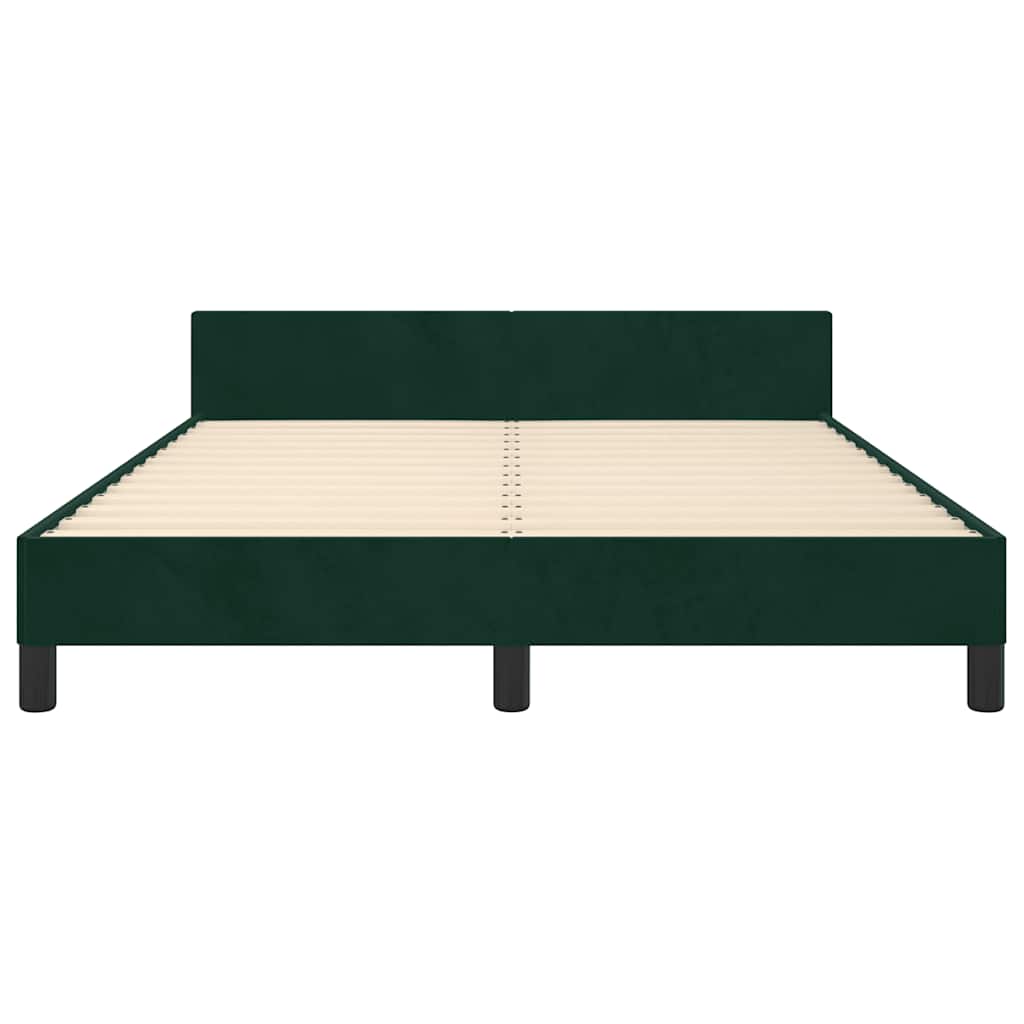 Giroletto senza Materasso-Struttura Letto Verde Scuro 140x200 cm in Velluto 343633
