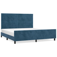 Giroletto senza Materasso-Struttura Letto Blu Scuro 160x200 cm in Velluto 951162