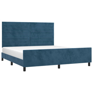 Giroletto senza Materasso-Struttura Letto Blu Scuro 160x200 cm in Velluto 951162