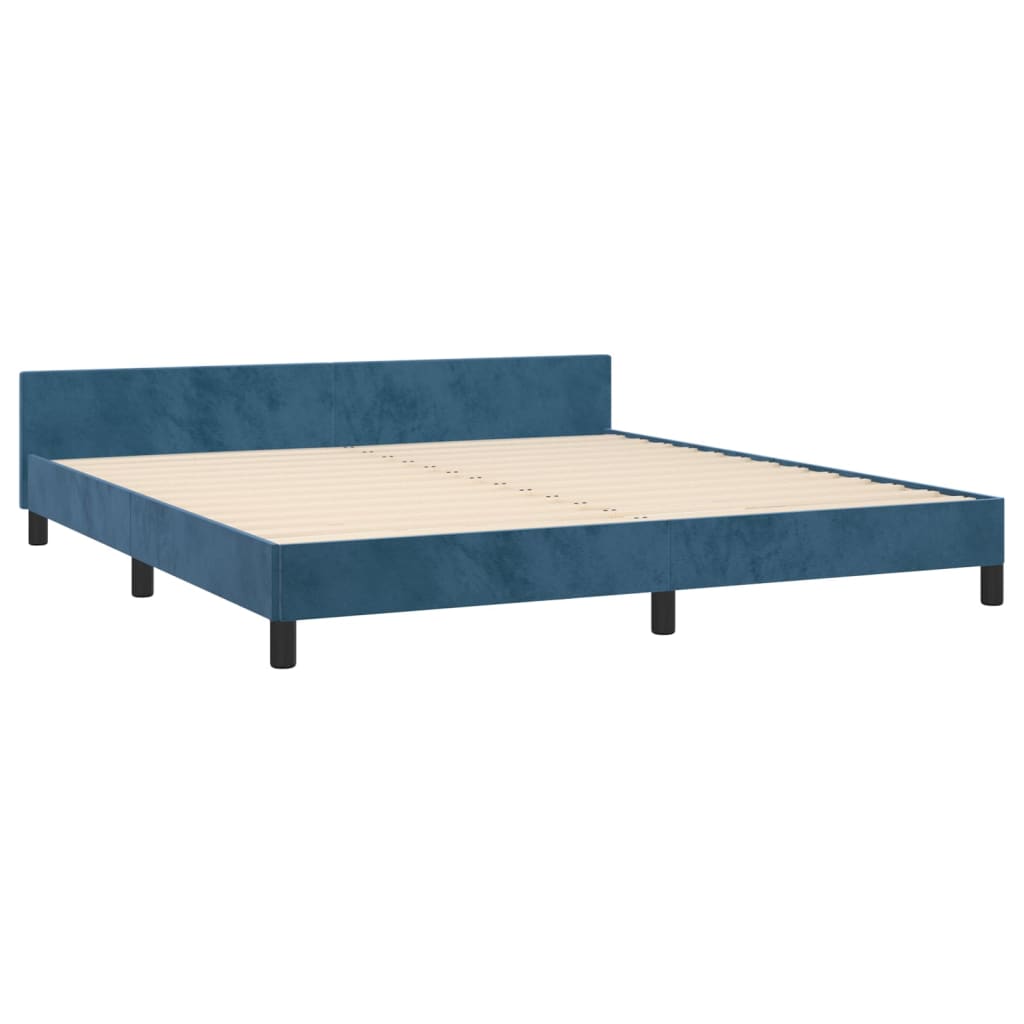 Giroletto senza Materasso-Struttura Letto Blu Scuro 160x200 cm in Velluto 951162