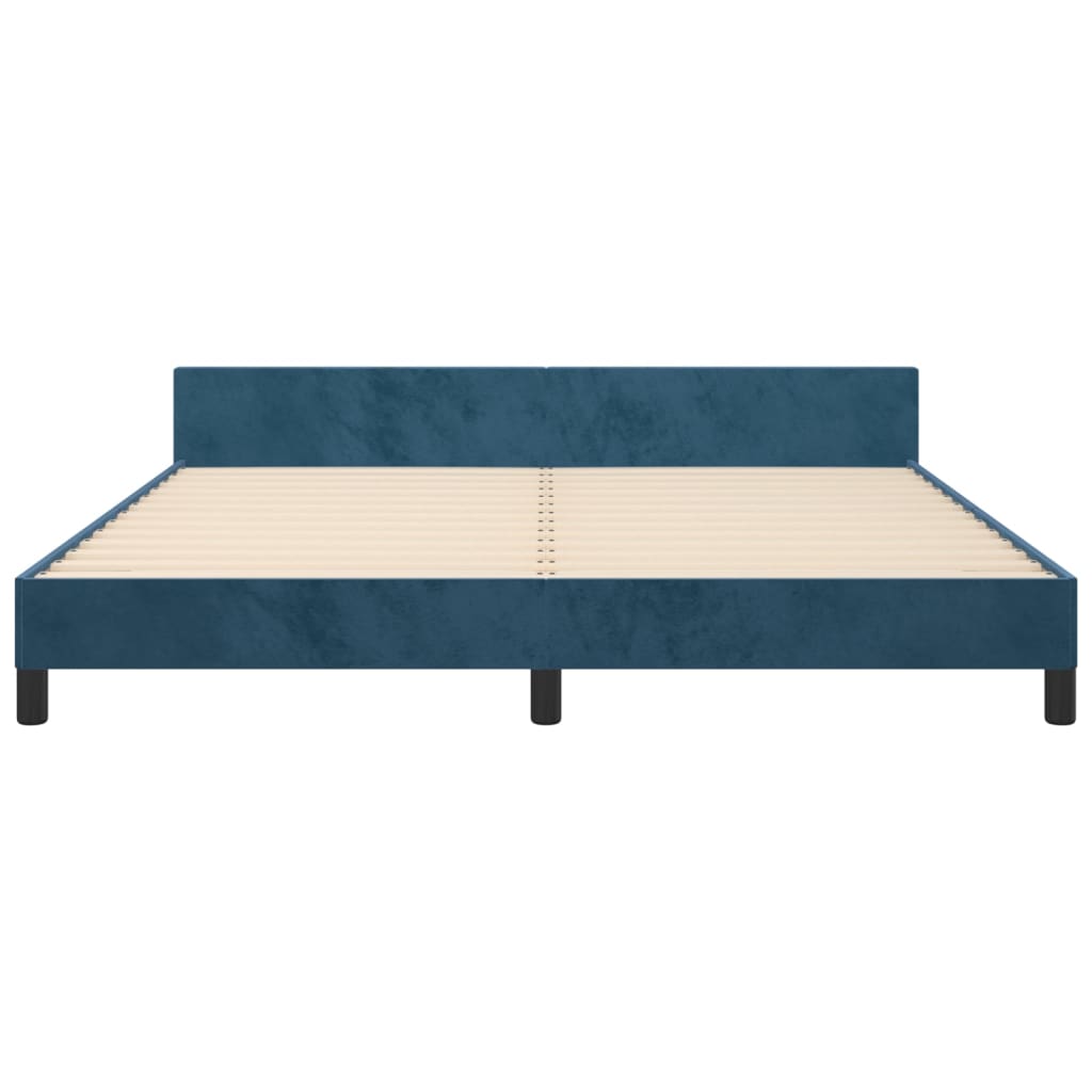 Giroletto senza Materasso-Struttura Letto Blu Scuro 160x200 cm in Velluto 951162