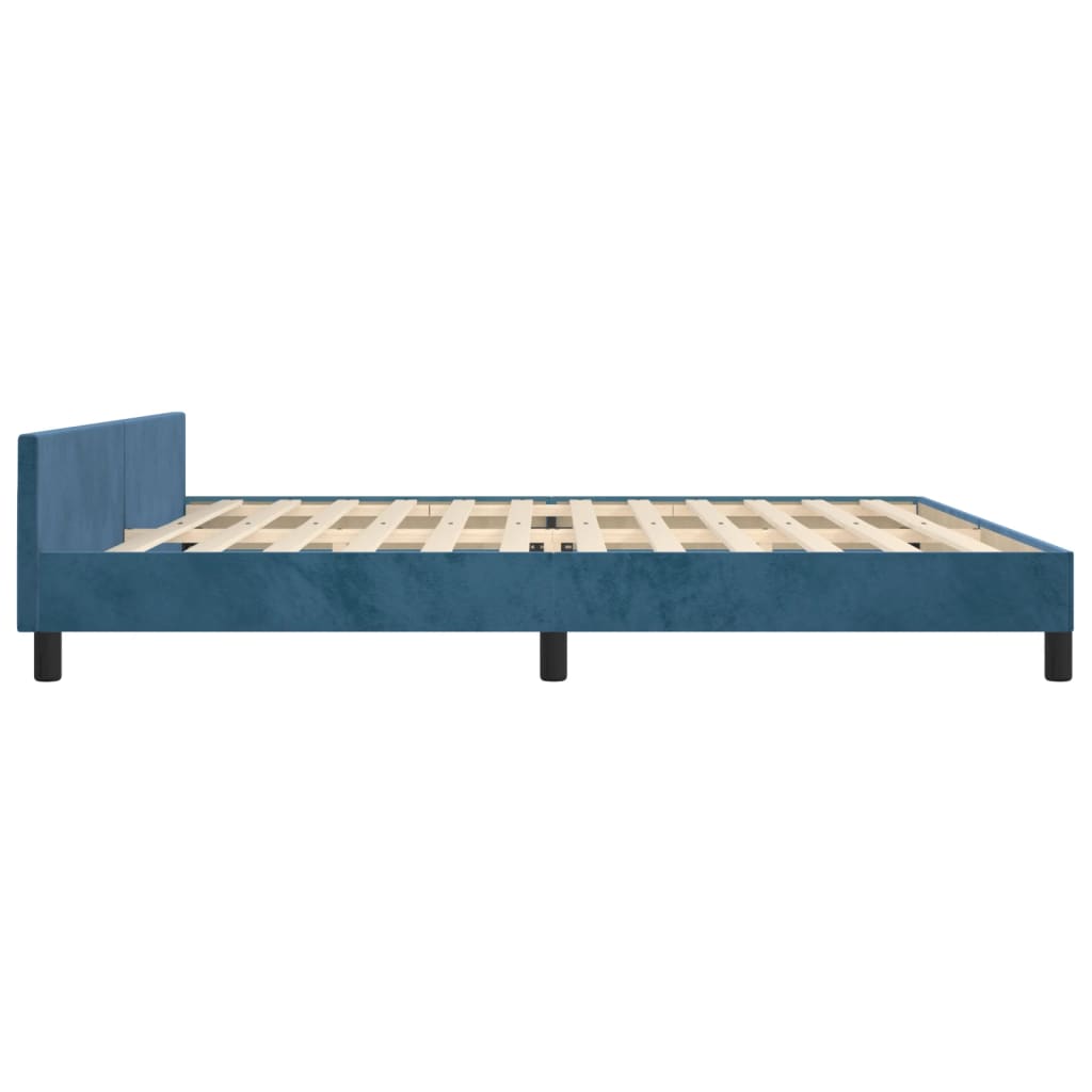 Giroletto senza Materasso-Struttura Letto Blu Scuro 200x200 cm in Velluto 854484