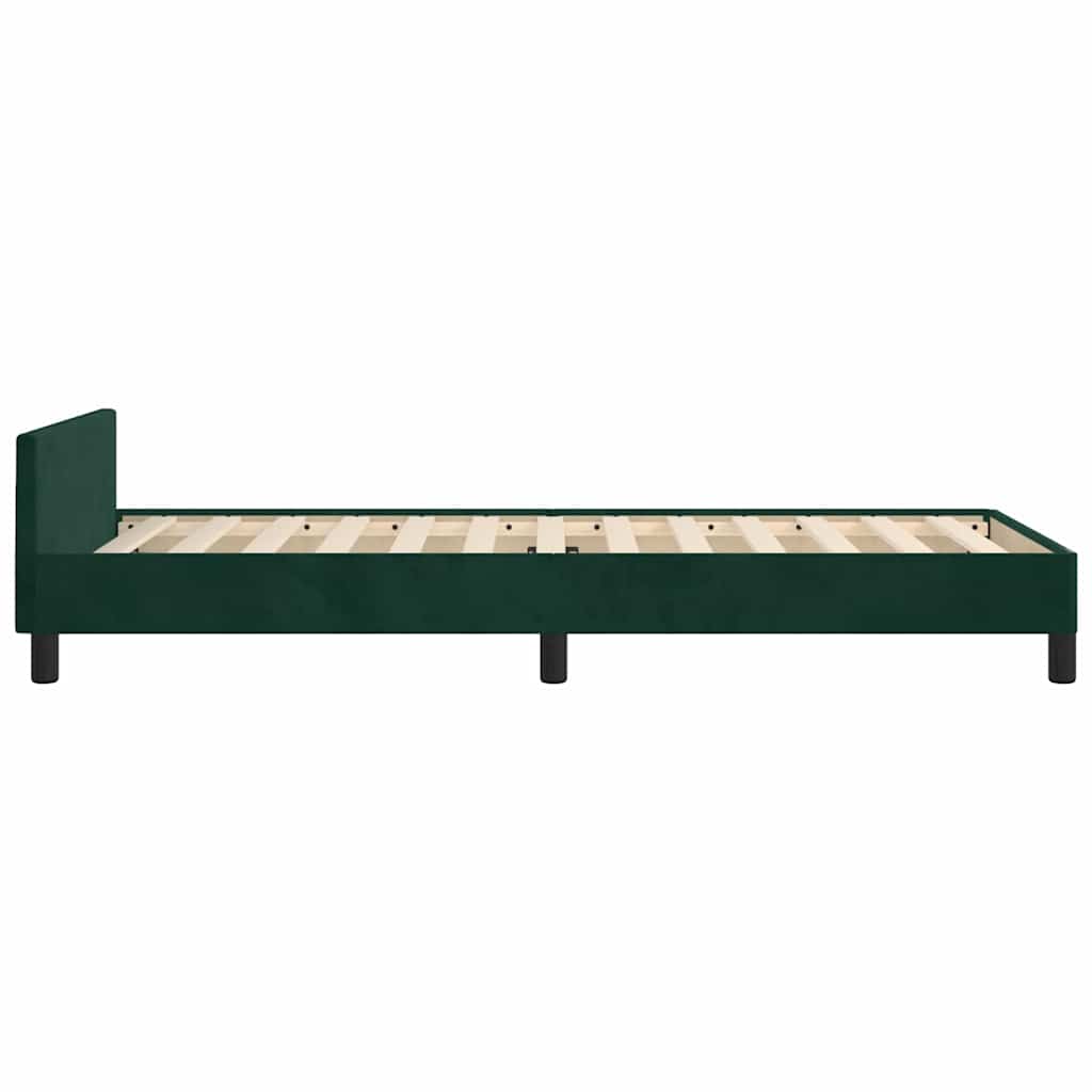 Giroletto senza Materasso-Struttura Letto Verde Scuro 80x200 cm in Velluto 241684