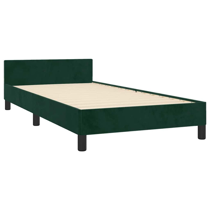 Giroletto senza Materasso-Struttura Letto Verde Scuro 90x190 cm in Velluto 752755