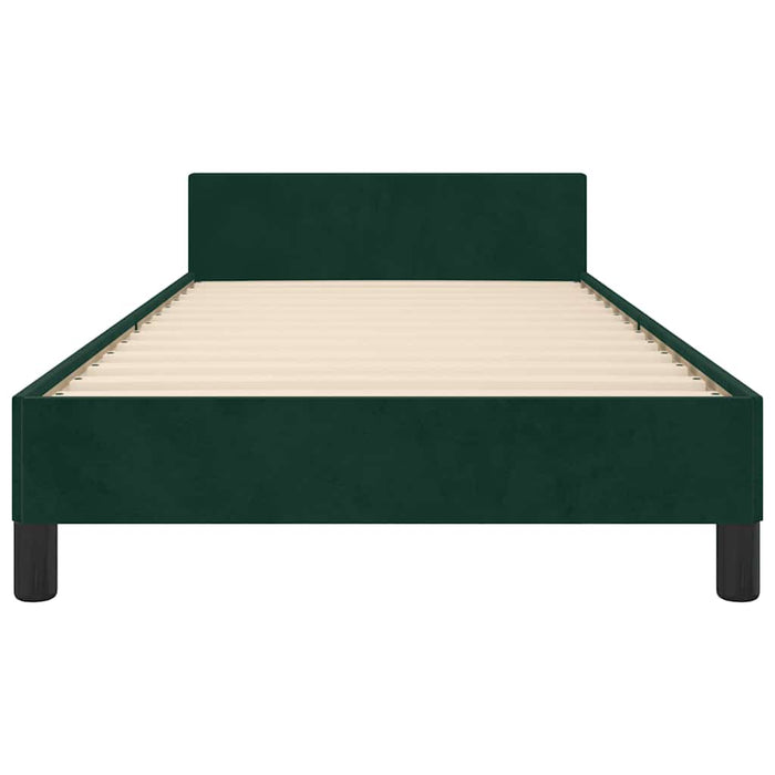 Giroletto senza Materasso-Struttura Letto Verde Scuro 90x190 cm in Velluto 752755