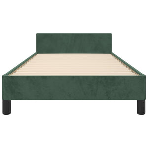 Giroletto senza Materasso-Struttura Letto Verde Scuro 90x200 cm in Velluto 261556