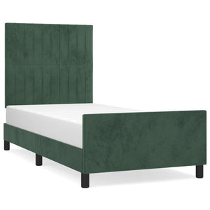 Giroletto senza Materasso-Struttura Letto Verde Scuro 100x200 cm in Velluto 278130