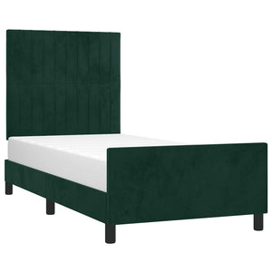 Giroletto senza Materasso-Struttura Letto Verde Scuro 100x200 cm in Velluto 278130