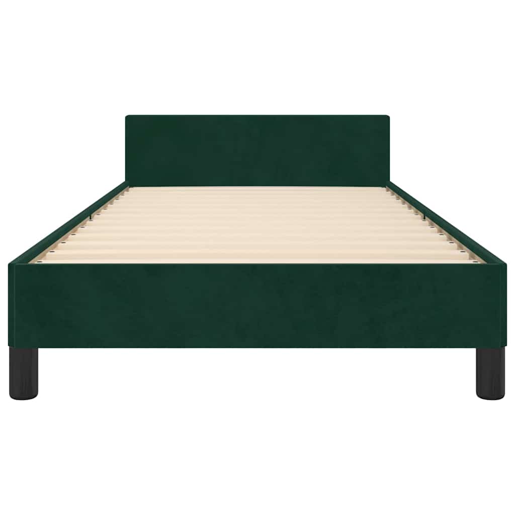 Giroletto senza Materasso-Struttura Letto Verde Scuro 100x200 cm in Velluto 278130