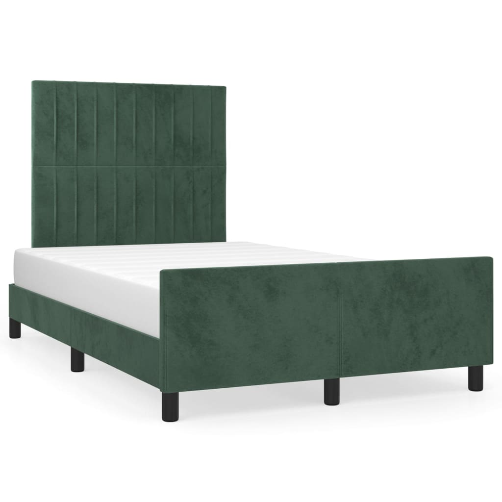 Giroletto senza Materasso-Struttura Letto Verde Scuro 120x200 cm in Velluto 829326