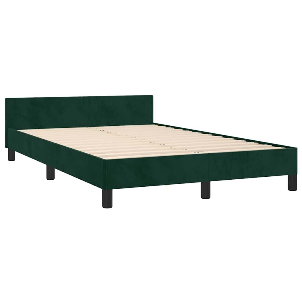 Giroletto senza Materasso-Struttura Letto Verde Scuro 120x200 cm in Velluto 829326