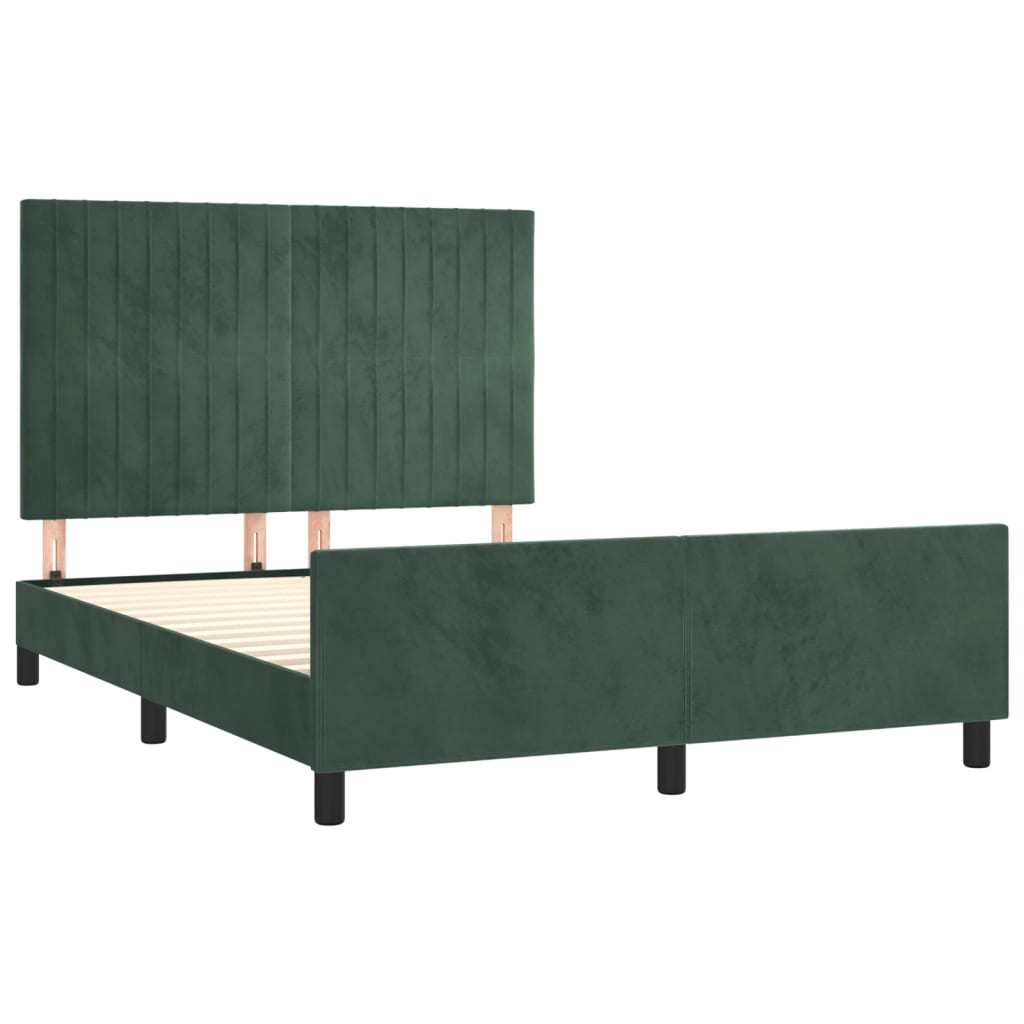 Giroletto senza Materasso Verde Scuro 140x190 cm in Velluto 3125876