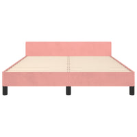 Giroletto con Testiera-Letto con Testiera Rosa 140x190 cm in Velluto 861515