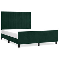 Giroletto senza Materasso-Struttura Letto Verde Scuro 140x200 cm in Velluto