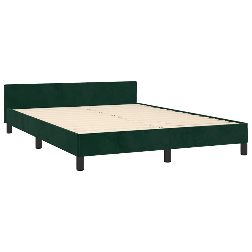 Giroletto senza Materasso-Struttura Letto Verde Scuro 140x200 cm in Velluto