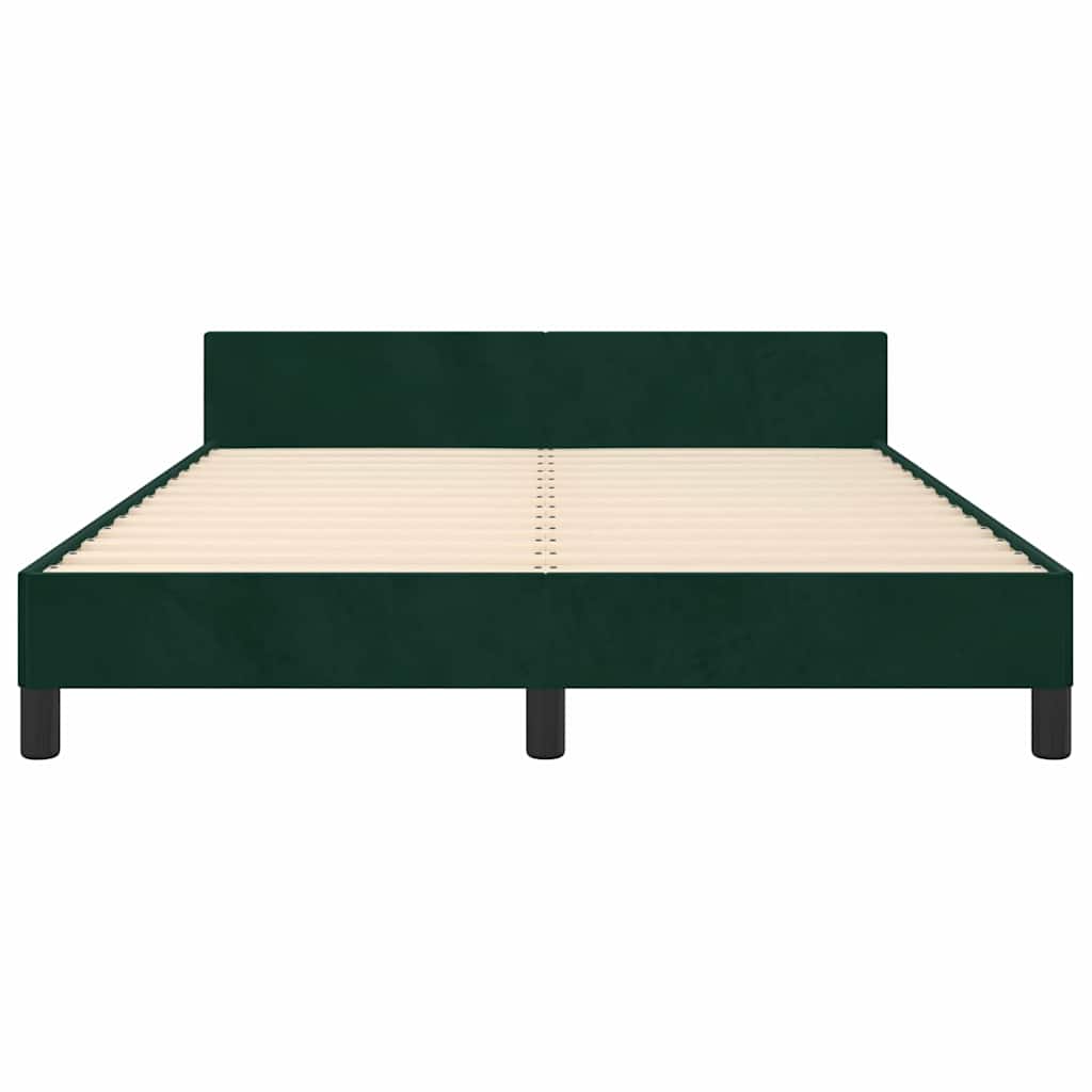 Giroletto senza Materasso-Struttura Letto Verde Scuro 140x200 cm in Velluto