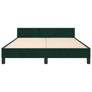 Giroletto senza Materasso-Struttura Letto Verde Scuro 140x200 cm in Velluto