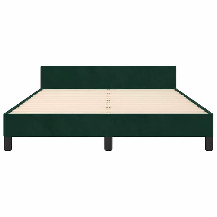 Giroletto senza Materasso-Struttura Letto Verde Scuro 140x200 cm in Velluto