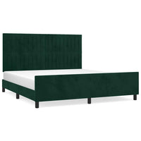 Giroletto senza Materasso-Struttura Letto Verde Scuro 160x200 cm in Velluto 605077