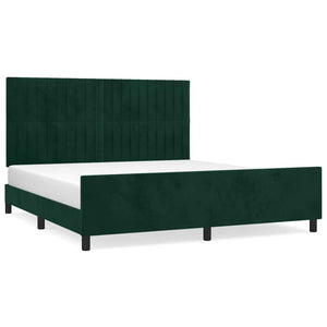 Giroletto senza Materasso-Struttura Letto Verde Scuro 160x200 cm in Velluto 605077