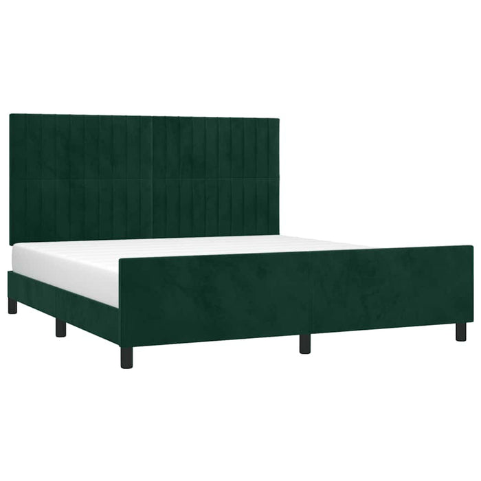 Giroletto senza Materasso-Struttura Letto Verde Scuro 160x200 cm in Velluto 605077