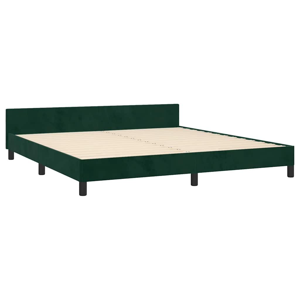 Giroletto senza Materasso-Struttura Letto Verde Scuro 160x200 cm in Velluto 605077