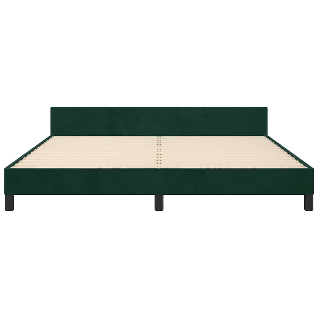 Giroletto senza Materasso-Struttura Letto Verde Scuro 160x200 cm in Velluto 605077