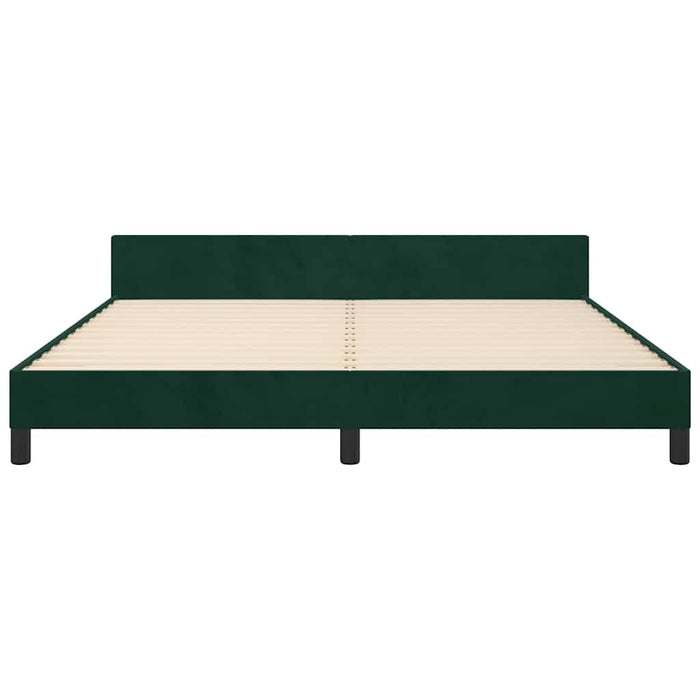 Giroletto senza Materasso-Struttura Letto Verde Scuro 160x200 cm in Velluto 605077