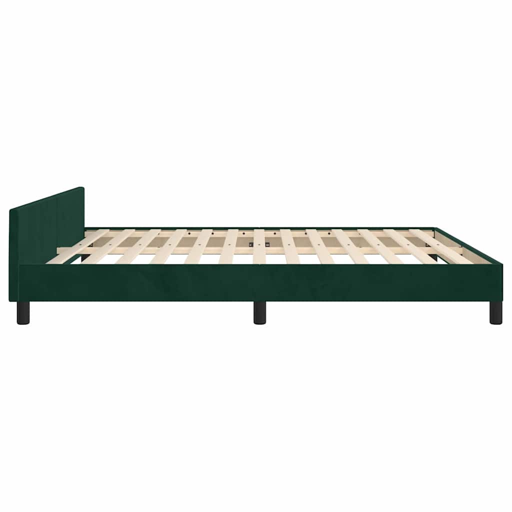 Giroletto senza Materasso-Struttura Letto Verde Scuro 160x200 cm in Velluto 605077