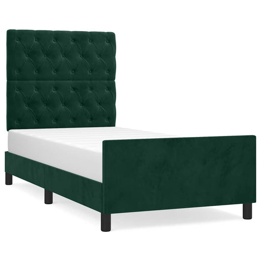 Giroletto senza Materasso-Struttura Letto Verde Scuro 80x200 cm in Velluto 505900