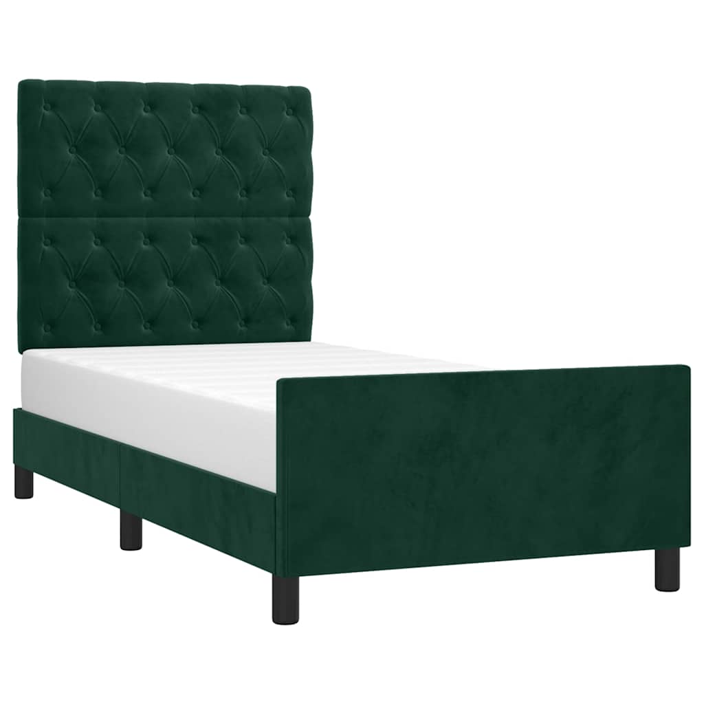 Giroletto senza Materasso-Struttura Letto Verde Scuro 80x200 cm in Velluto 505900