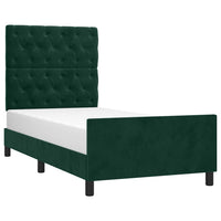 Giroletto senza Materasso-Struttura Letto Verde Scuro 80x200 cm in Velluto 505900
