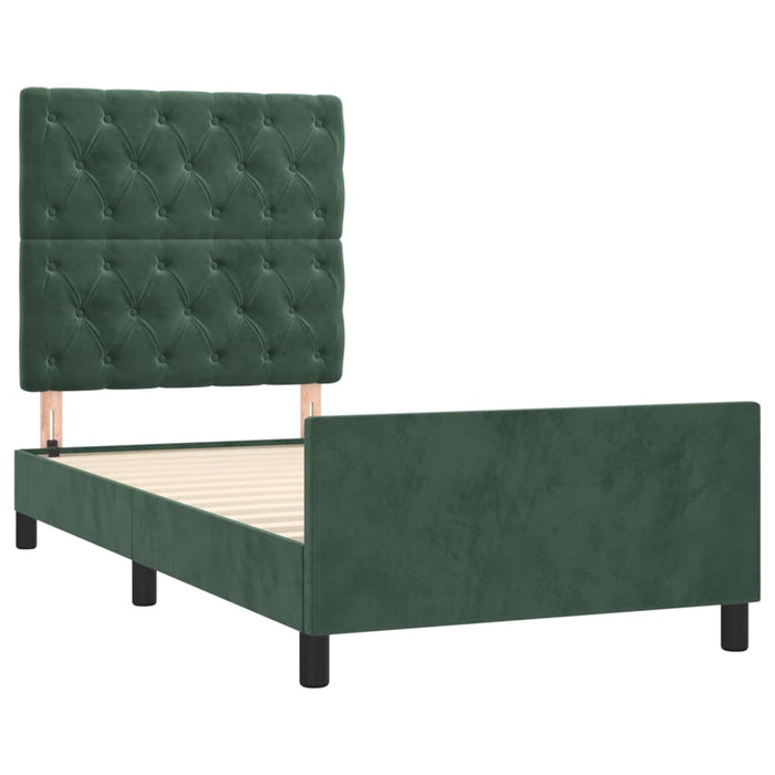 Giroletto senza Materasso Verde Scuro 80x200 cm in Velluto 3125907