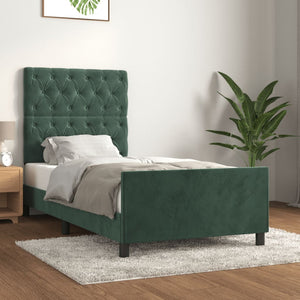 Giroletto senza Materasso Verde Scuro 80x200 cm in Velluto 3125907