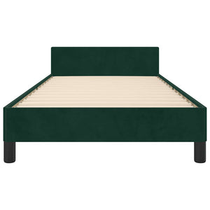 Giroletto senza Materasso-Struttura Letto Verde Scuro 100x200 cm in Velluto 268986