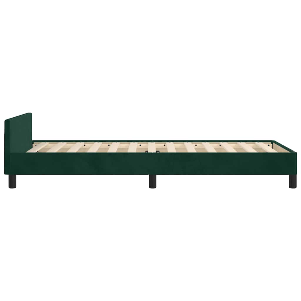 Giroletto senza Materasso-Struttura Letto Verde Scuro 100x200 cm in Velluto 268986