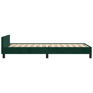 Giroletto senza Materasso-Struttura Letto Verde Scuro 100x200 cm in Velluto 268986