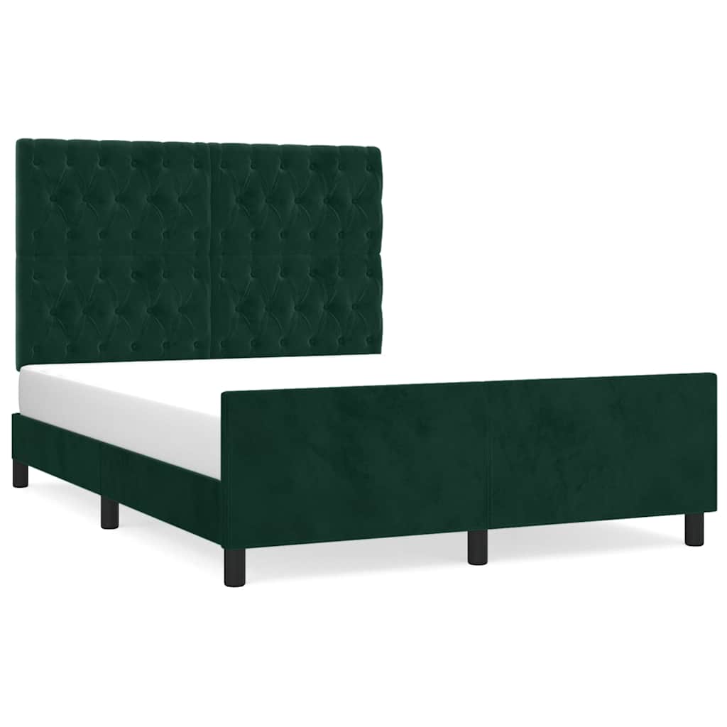 Giroletto senza Materasso-Struttura Letto Verde Scuro 140x190 cm in Velluto 690851