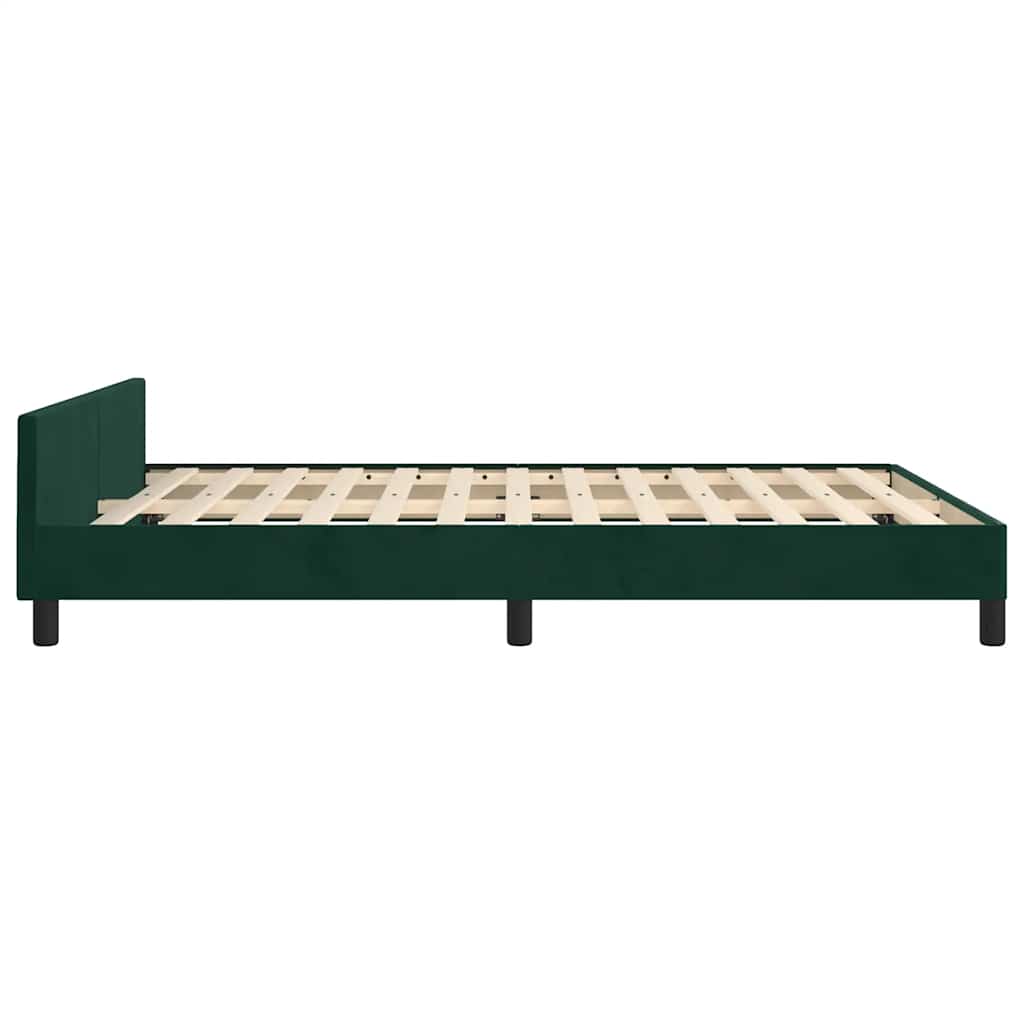 Giroletto senza Materasso-Struttura Letto Verde Scuro 140x190 cm in Velluto 690851