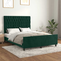 Giroletto senza Materasso-Struttura Letto Verde Scuro 140x190 cm in Velluto 690851