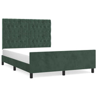 Giroletto senza Materasso-Struttura Letto Verde Scuro 140x200 cm in Velluto 375075