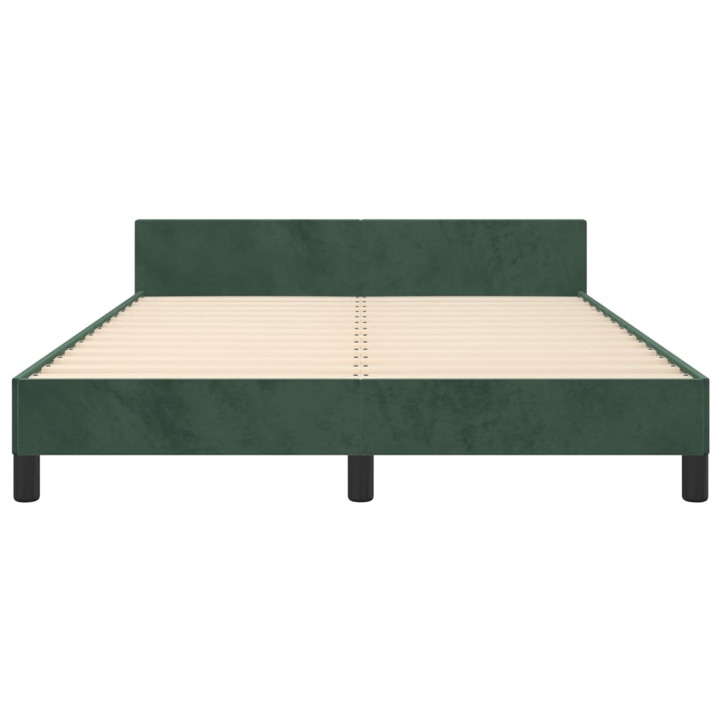 Giroletto senza Materasso-Struttura Letto Verde Scuro 140x200 cm in Velluto 375075