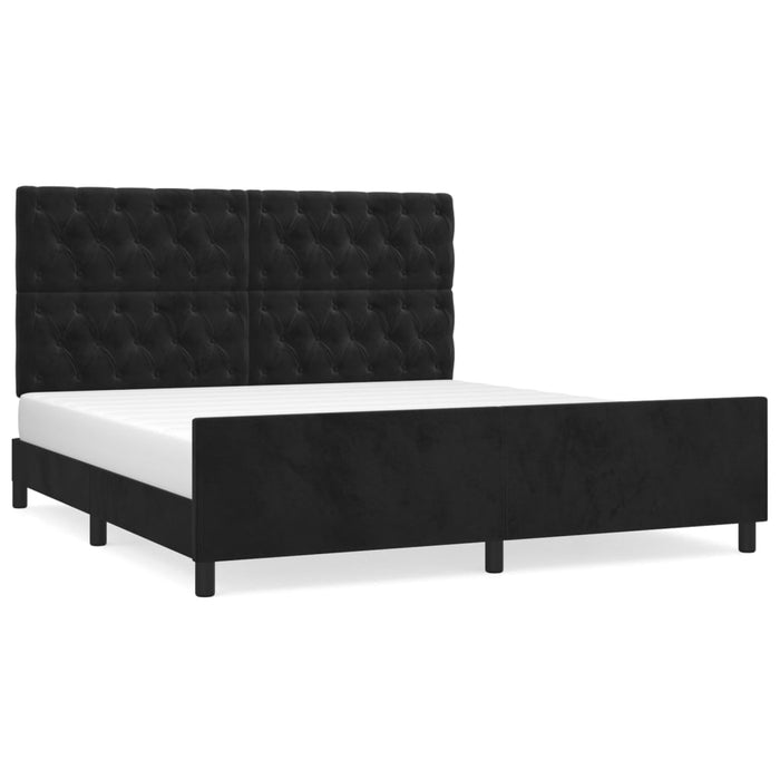 Giroletto senza Materasso-Struttura Letto Nero 160x200 cm in Velluto 555680