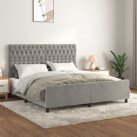 Giroletto con Testiera-Struttura Letto con testiera Grigio Chiaro 180x200 cm in Velluto 252529