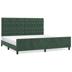 Giroletto senza Materasso-Struttura Letto Verde Scuro 200x200 cm in Velluto 374918