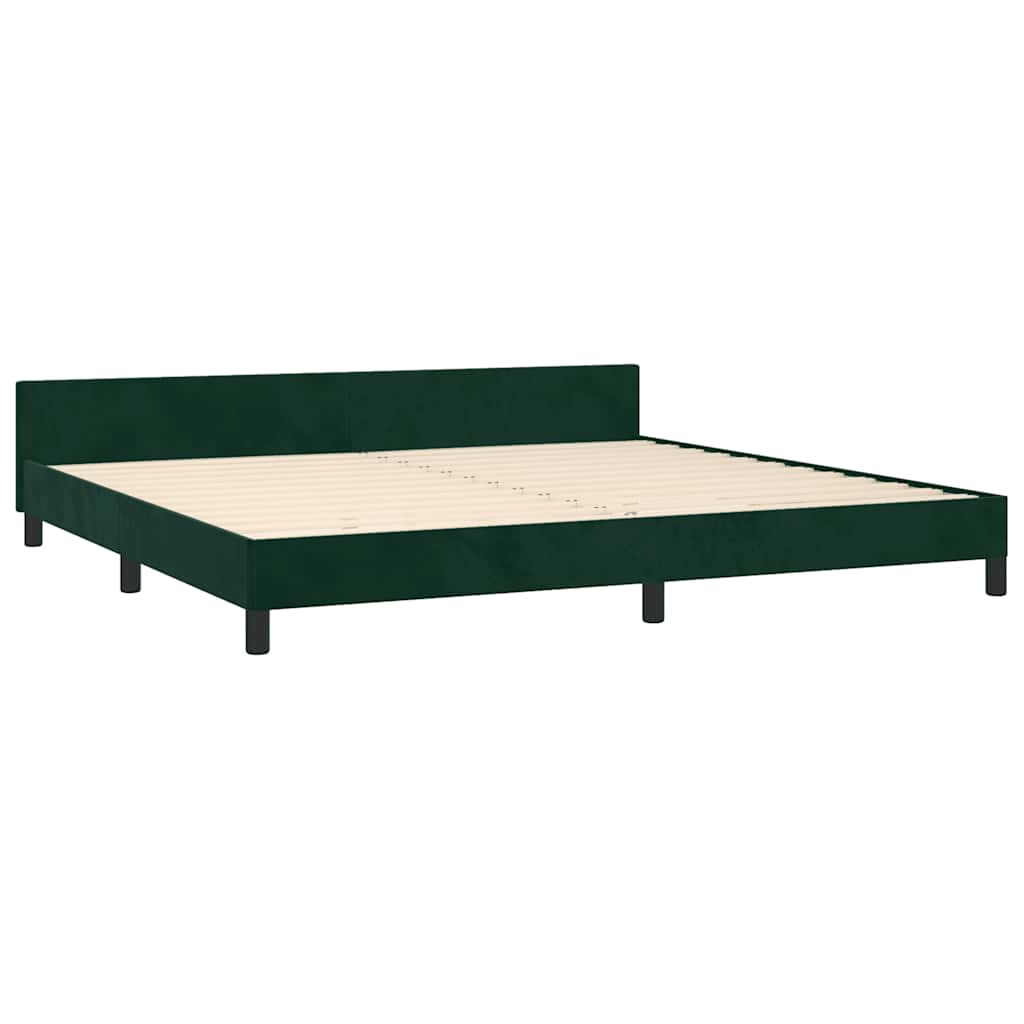 Giroletto senza Materasso-Struttura Letto Verde Scuro 200x200 cm in Velluto 374918